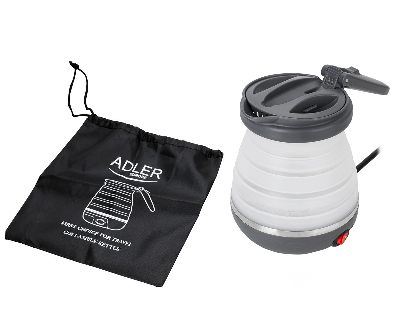Adler AD 1279 0,6L 750W silikona saliekamais ceļojumu tējkanna
