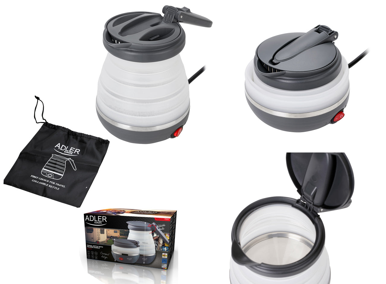 Adler AD 1279 0,6L 750W silikona saliekamais ceļojumu tējkanna