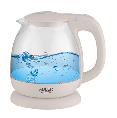 Adler AD 1283C Caurspīdīga LED stikla elektriskā tējkanna 1.0L 1100 W