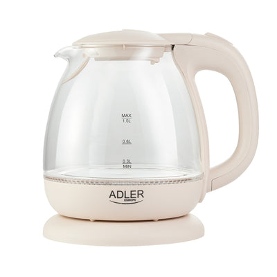 Adler AD 1283C Caurspīdīga LED stikla elektriskā tējkanna 1.0L 1100 W