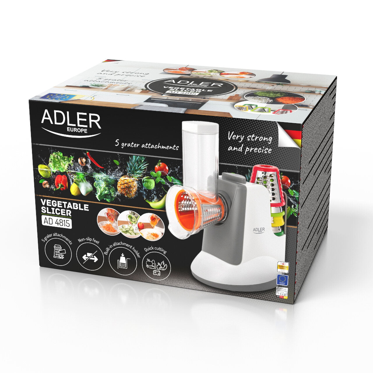 Adler AD 4815 Dārzeņu smalcinātājs ar 5 piederumiem