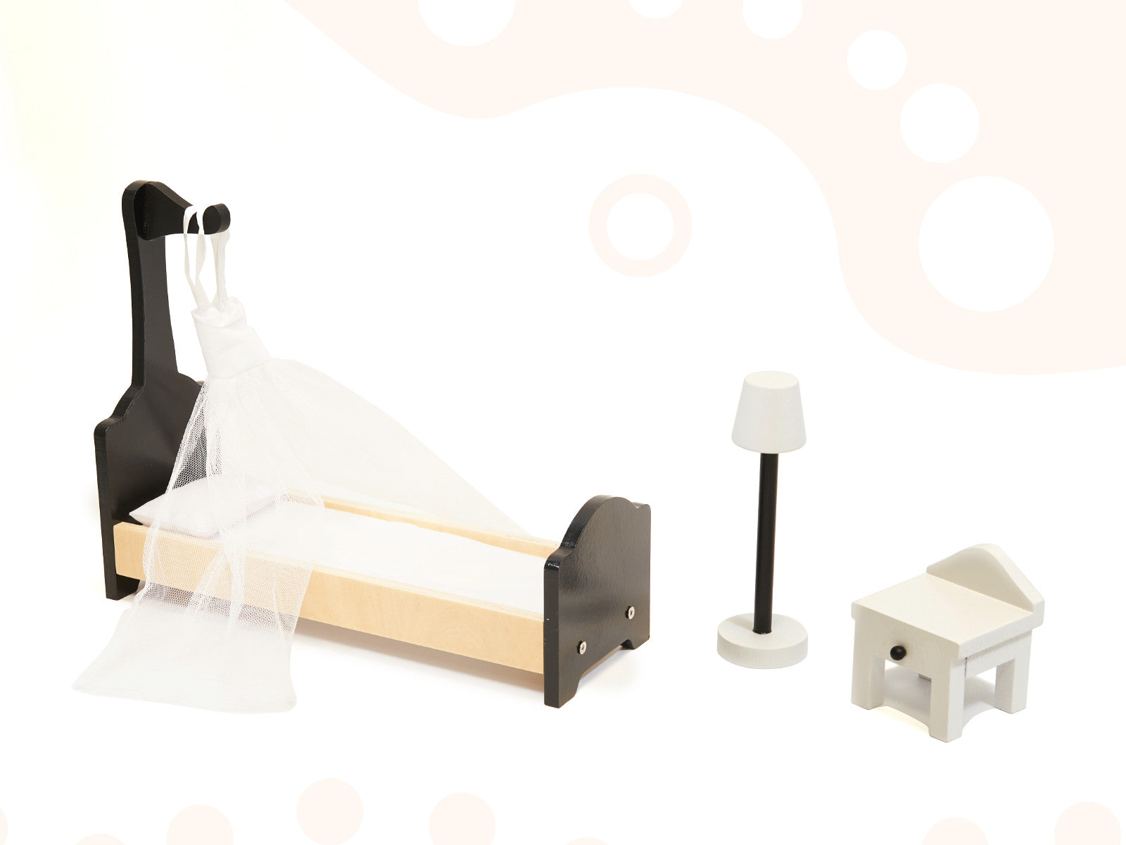 Koka leļļu māja MDF + mēbeles 122cm XXL LED