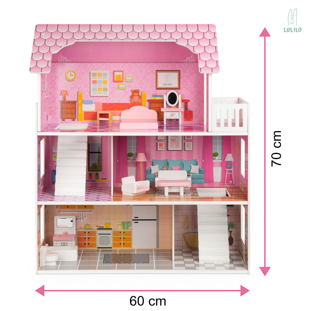 LULILO Trikito 70cm koka leļļu māja