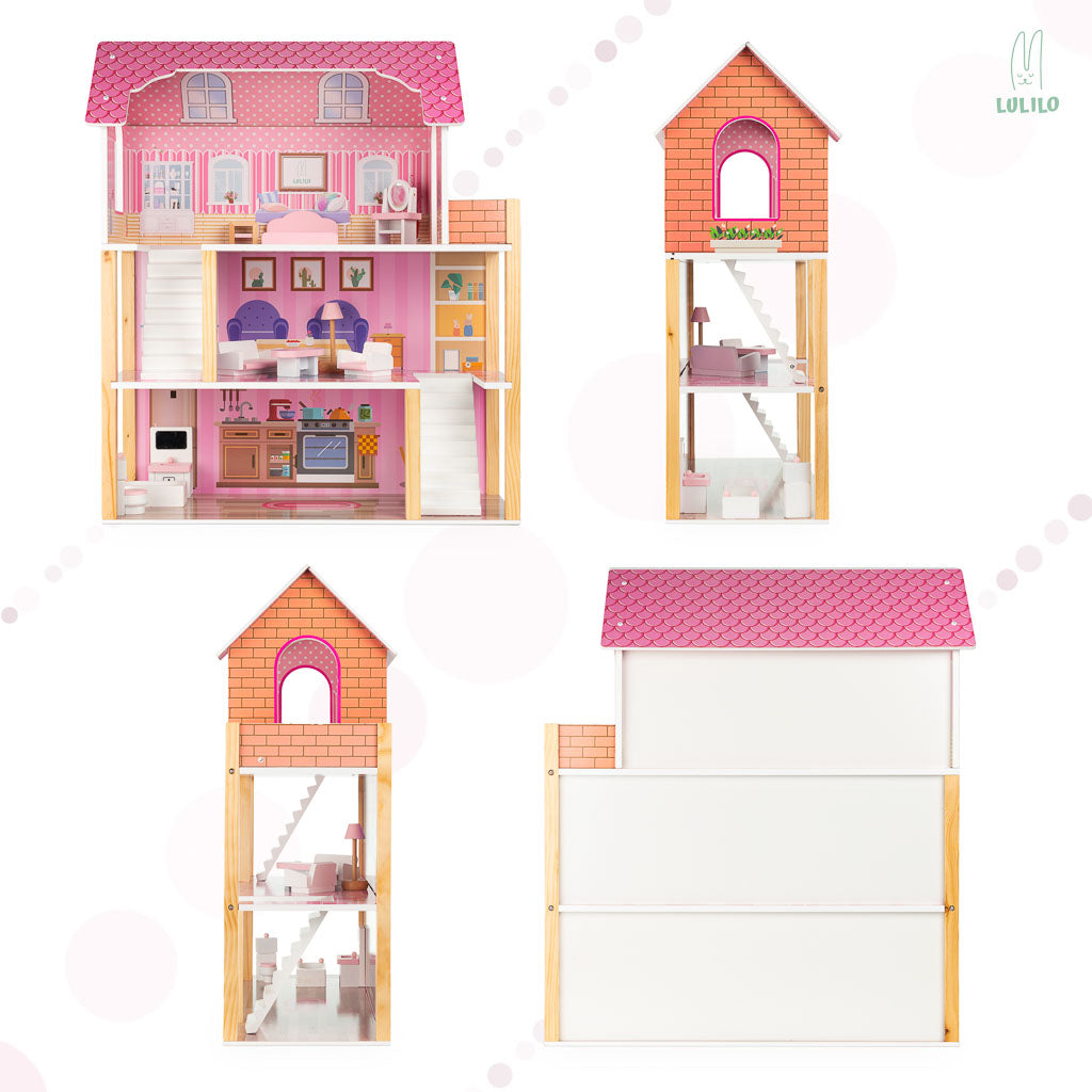 LULILO Tulipo 70cm koka leļļu māja