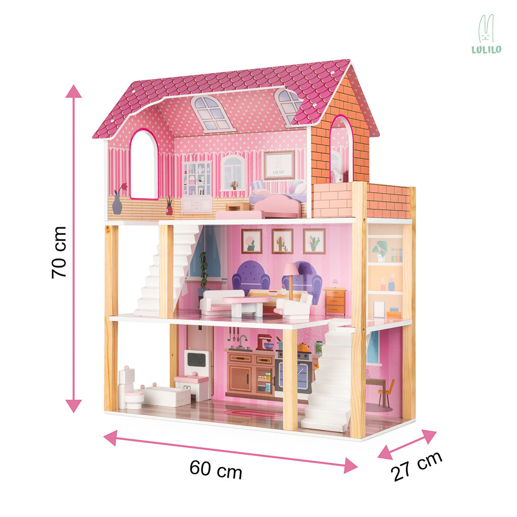 LULILO Tulipo 70cm koka leļļu māja