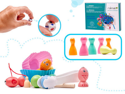 Ģimenes spēle zivis kāpurs makšķerēšana montessori