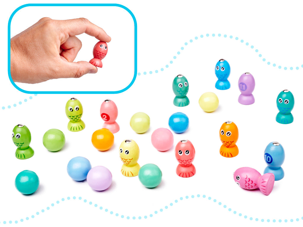 Ģimenes spēle zivis kāpurs makšķerēšana montessori