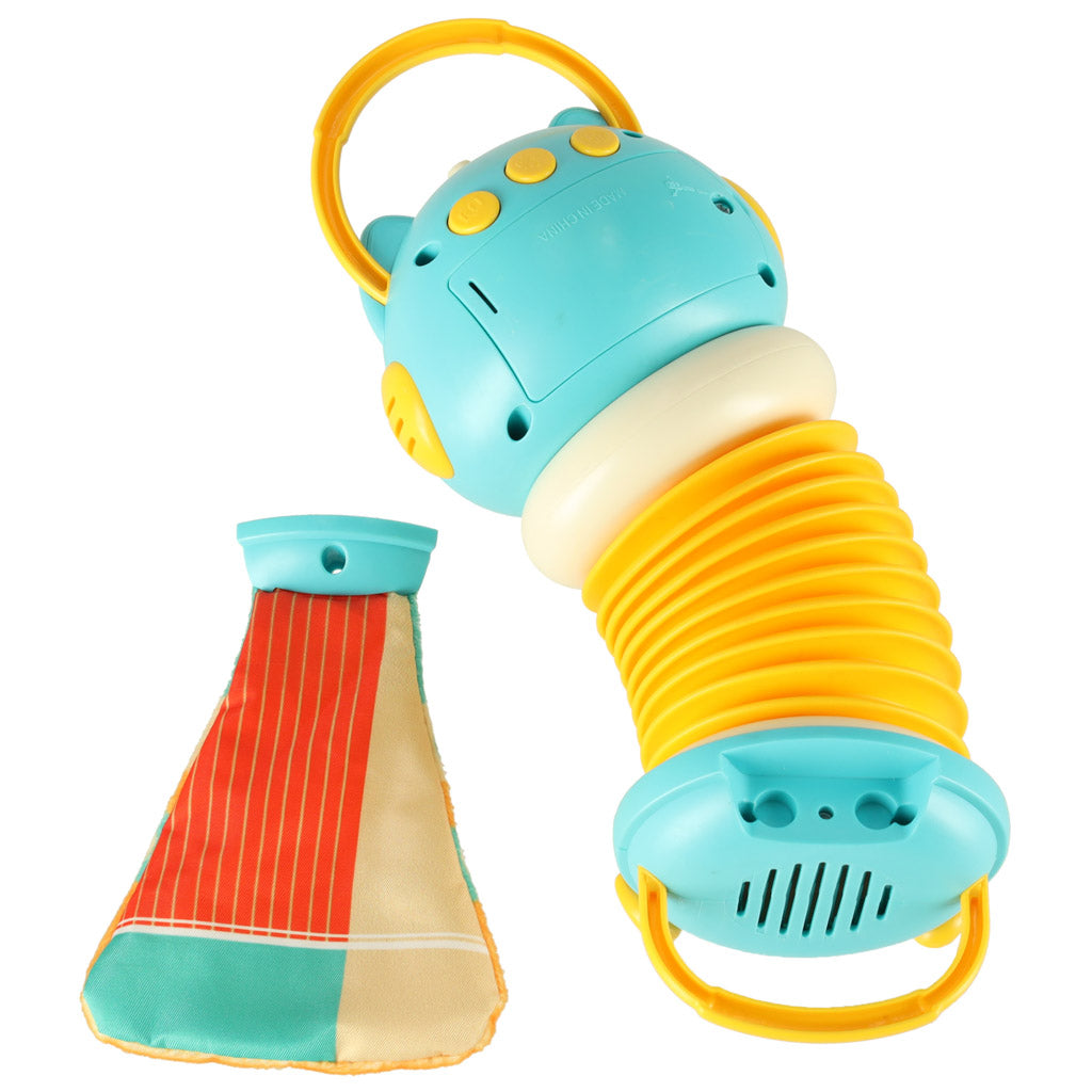 Harmonija akordeons bērniem oranža pūce spēlē LED 30cm