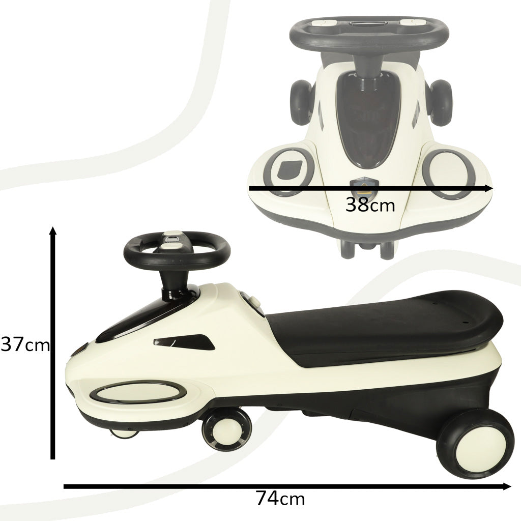 Gravitācijas skrejritenis LED riteņi ar mūzikas atskaņošanu skrejritenis 74cm bēšs/ melns max 100kg