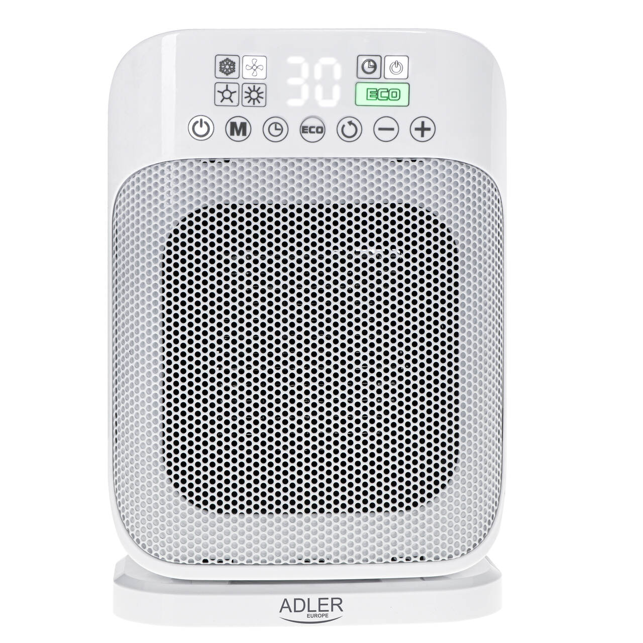 Adler AD 7727 Keramiskais sildītājs LED ventilatora sildītājs ar tālvadības pulti <51dB 1500W