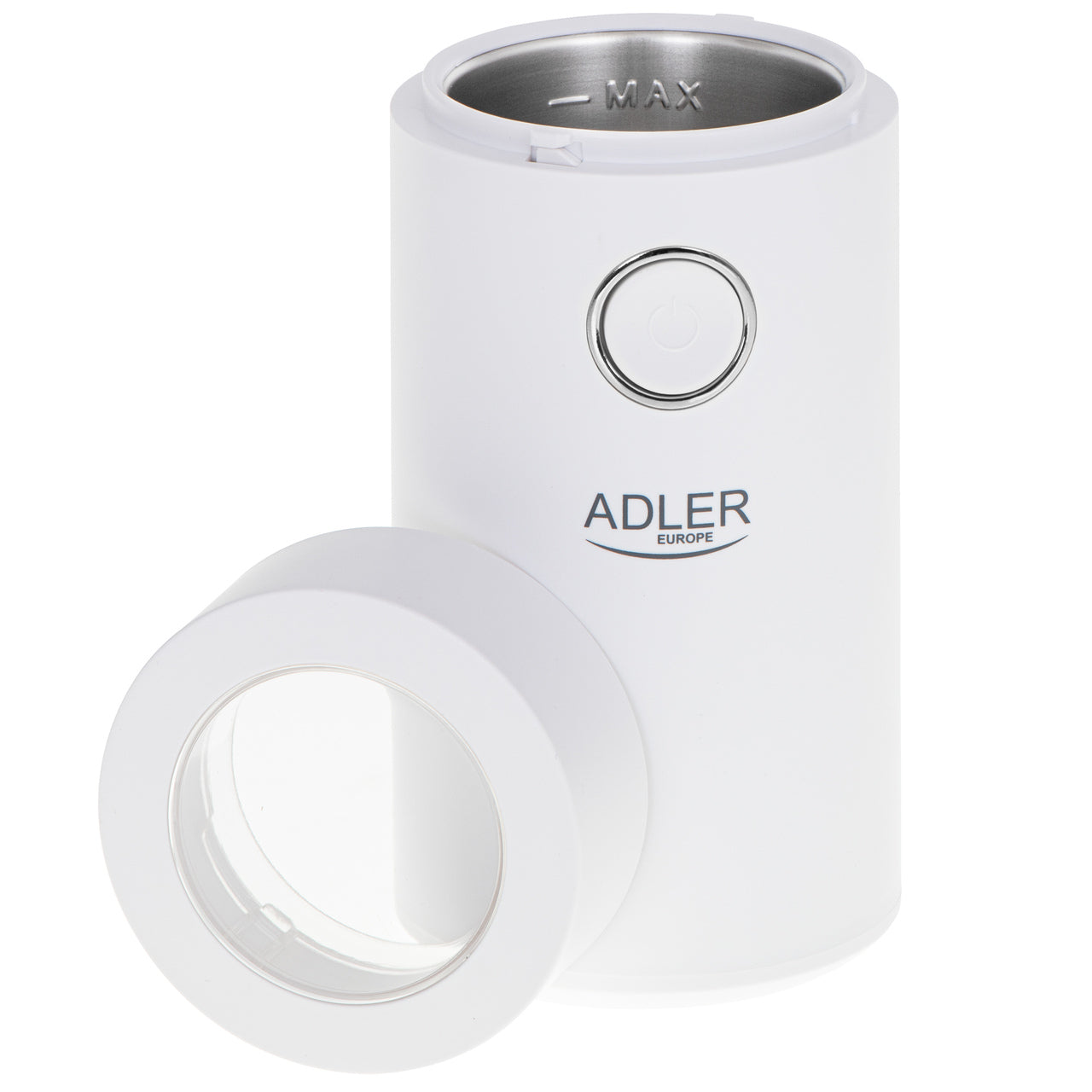 Adler AD 4446ws Kafijas riekstu garšaugu dzirnaviņas elektriskā balta sudraba 150W
