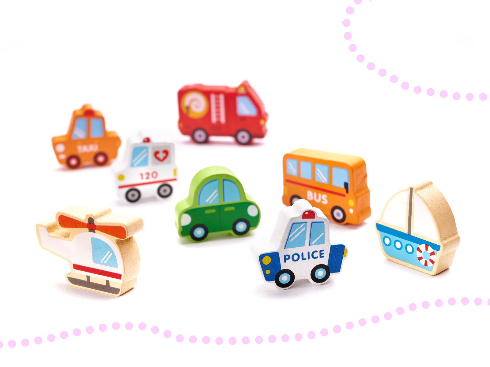 Izglītojoši koka pilsētas puzles klucīši 120el.