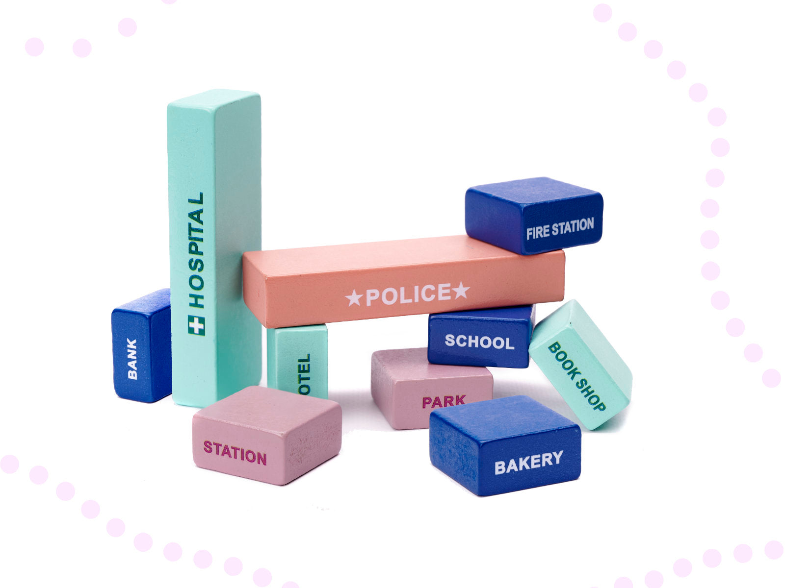 Izglītojoša koka klucīšu sacīkšu trase 160el.