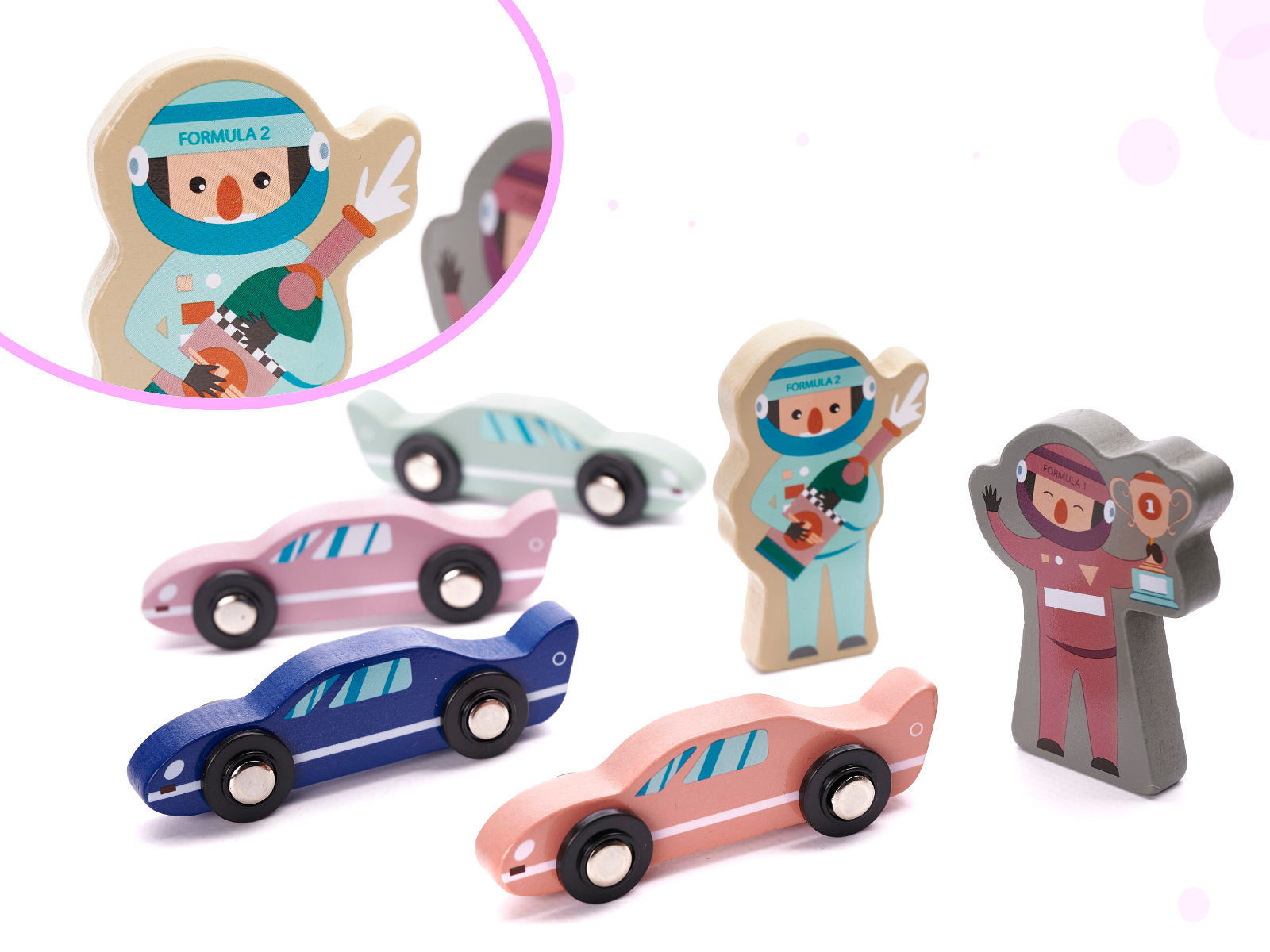 Izglītojoša koka klucīšu sacīkšu trase 160el.