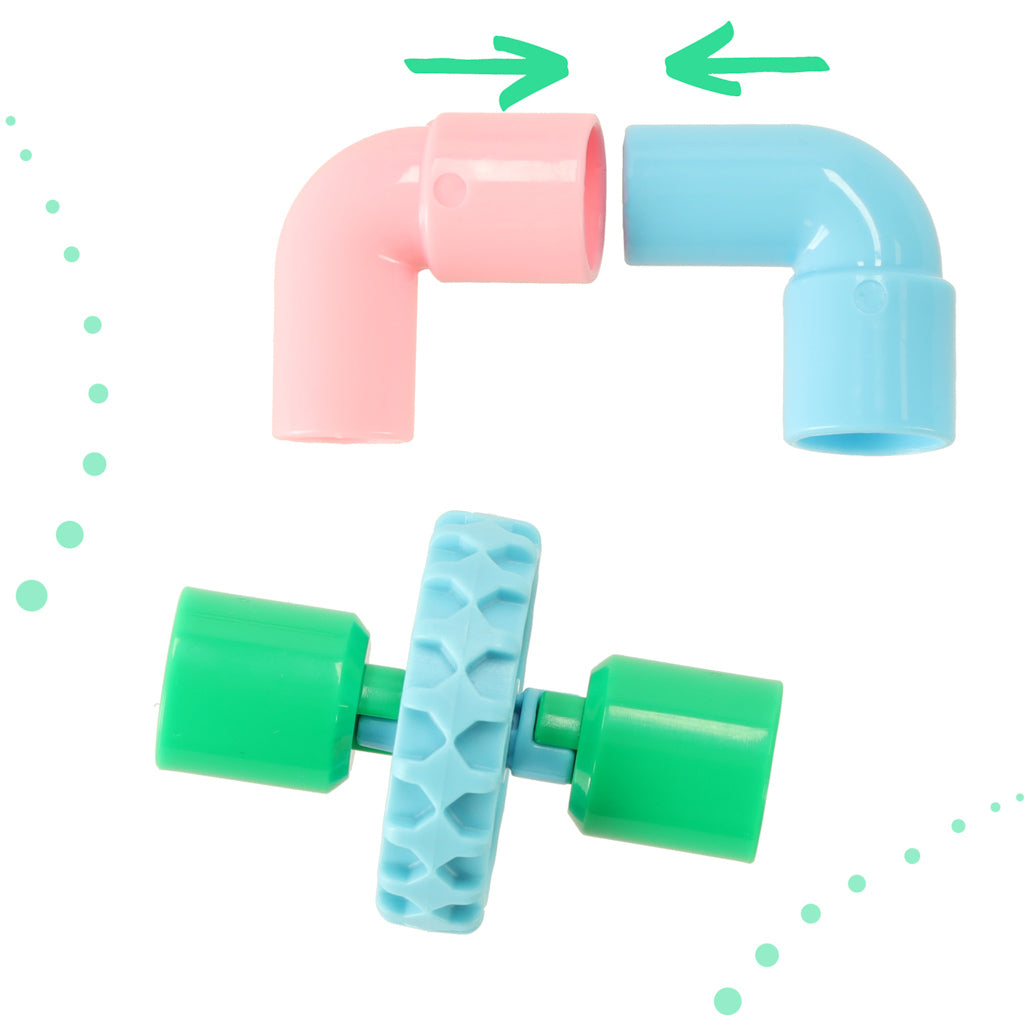 Izglītojoši konstruktori - Ūdens caurules ar piederumiem 170el