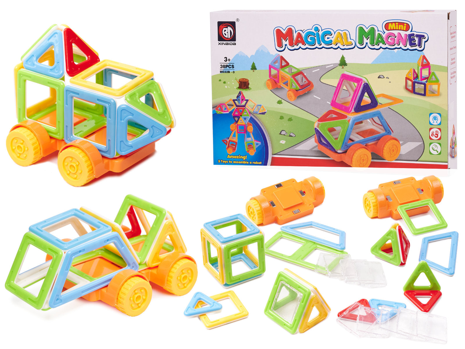 Magnētiskie ķieģeļi MAGICAL MAGNET MINI 38gab 3+ v1