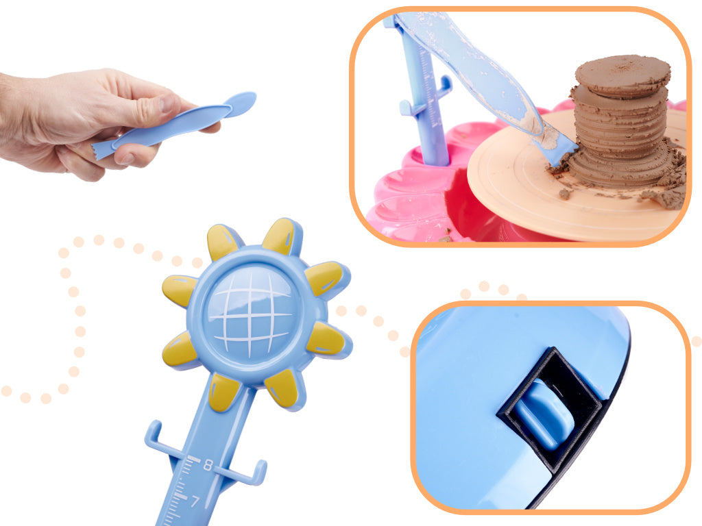 Keramikas rata radošais komplekts ar mālu un krāsām 600g