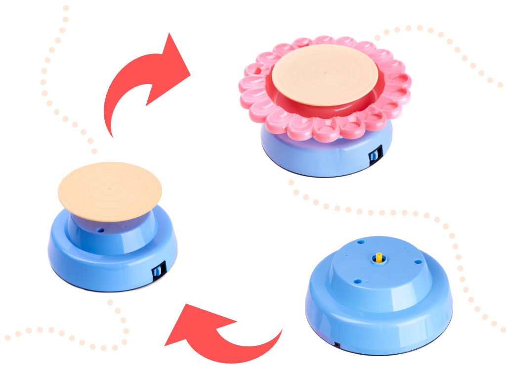 Keramikas rata radošais komplekts ar mālu un krāsām 600g