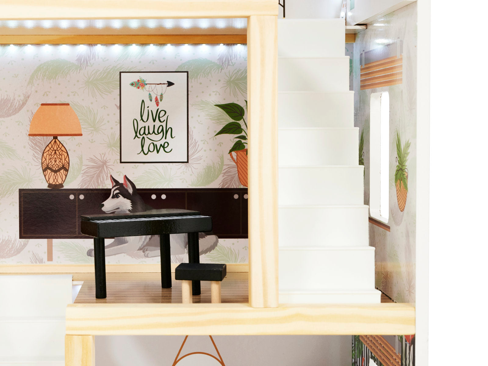LULILO koka leļļu māja FLORO boho LED