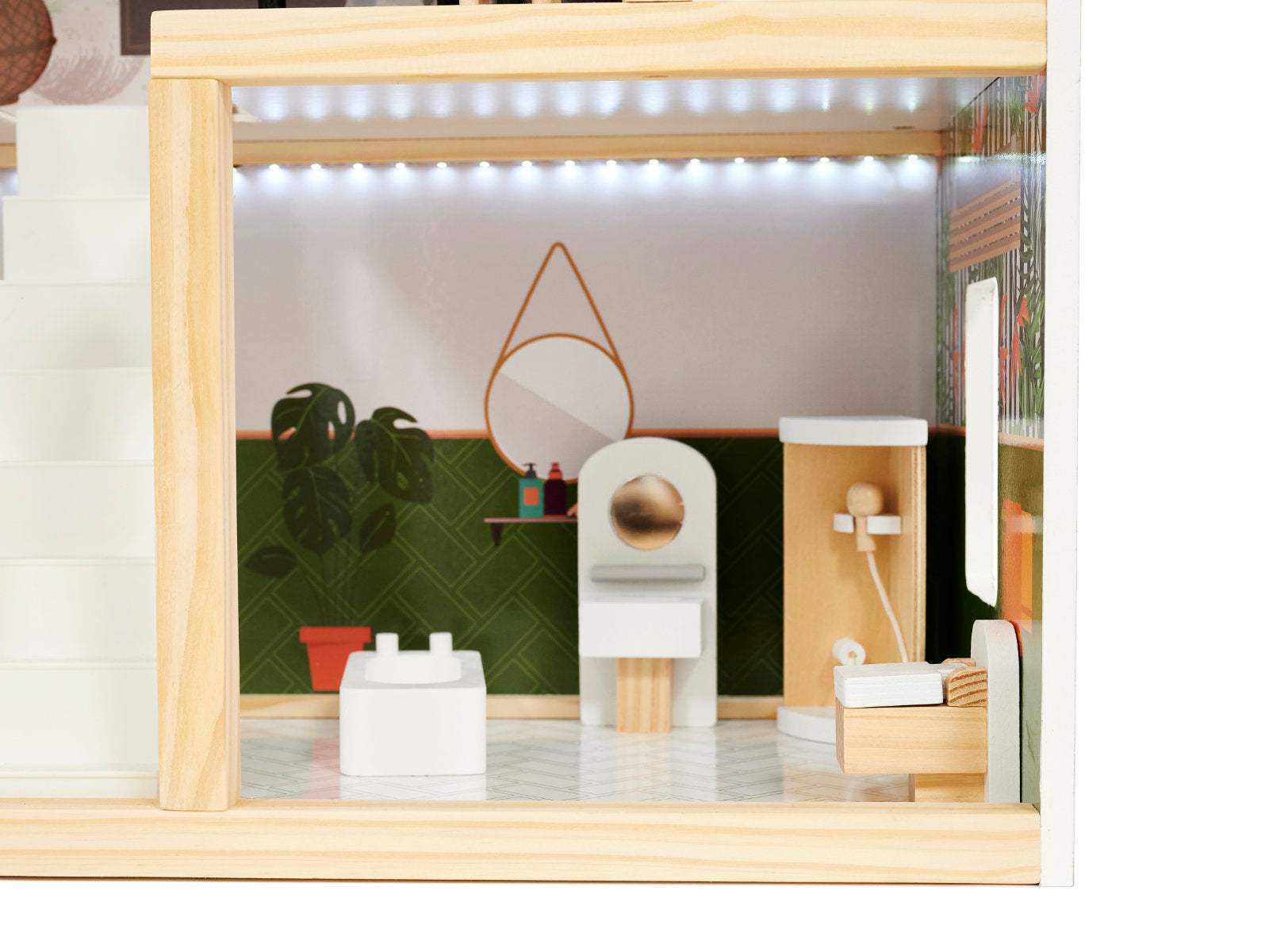 LULILO koka leļļu māja FLORO boho LED
