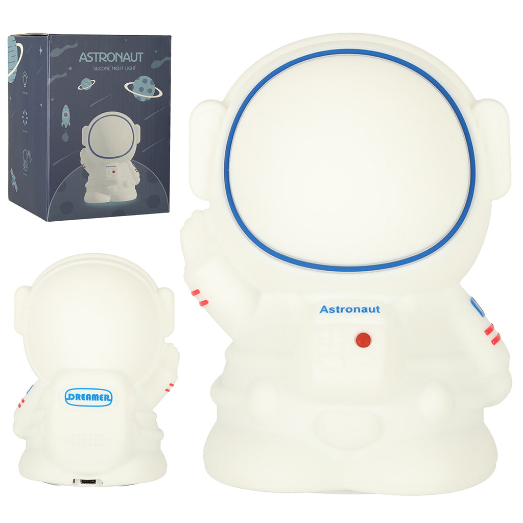 Silikona nakts gaisma balta astronauts