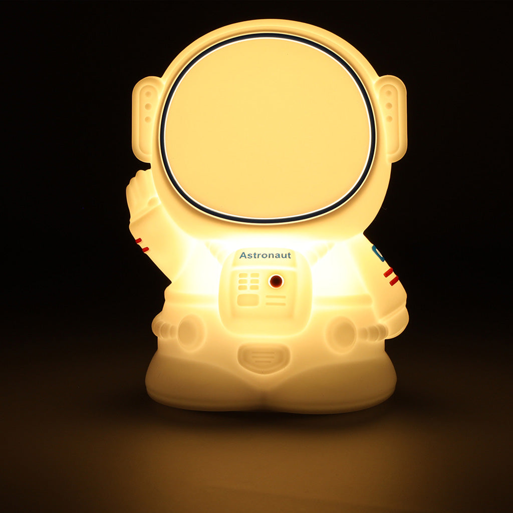 Silikona nakts gaisma balta astronauts