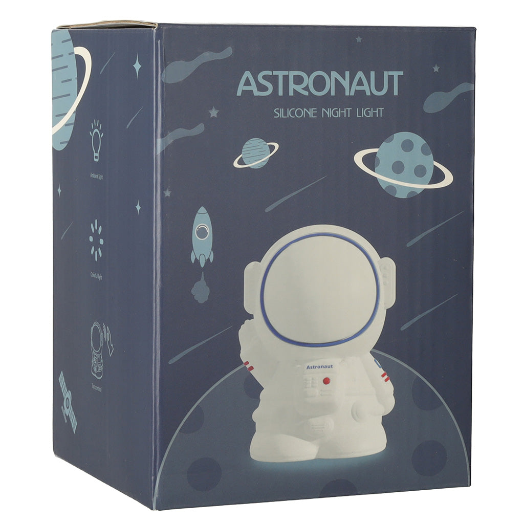 Silikona nakts gaisma balta astronauts
