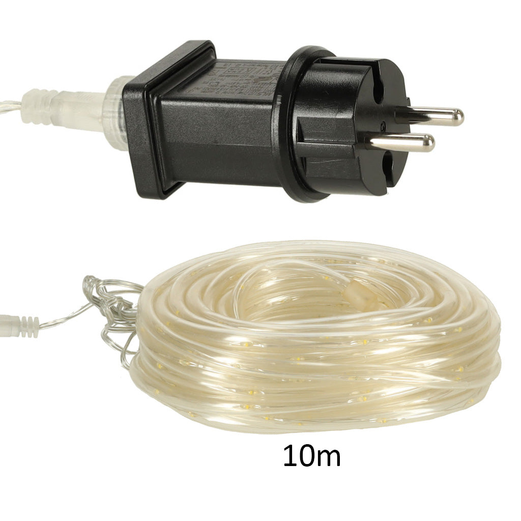 LED virtene 10m 100LED silti balta