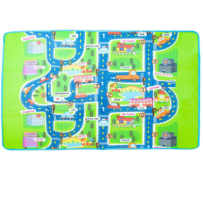Izglītojošs putuplasta paklājs bērniem ielas 160x130cm
