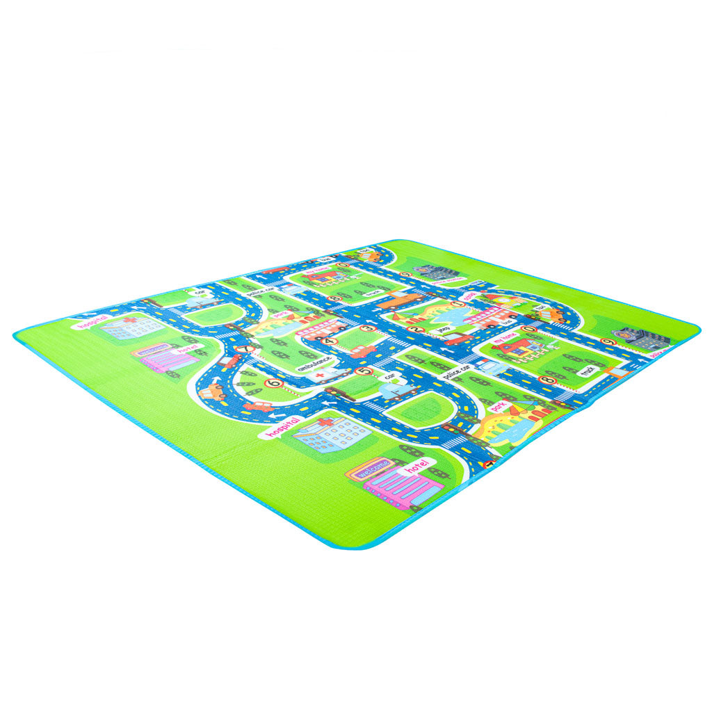 Izglītojošs putuplasta paklājs bērniem ielas 160x130cm