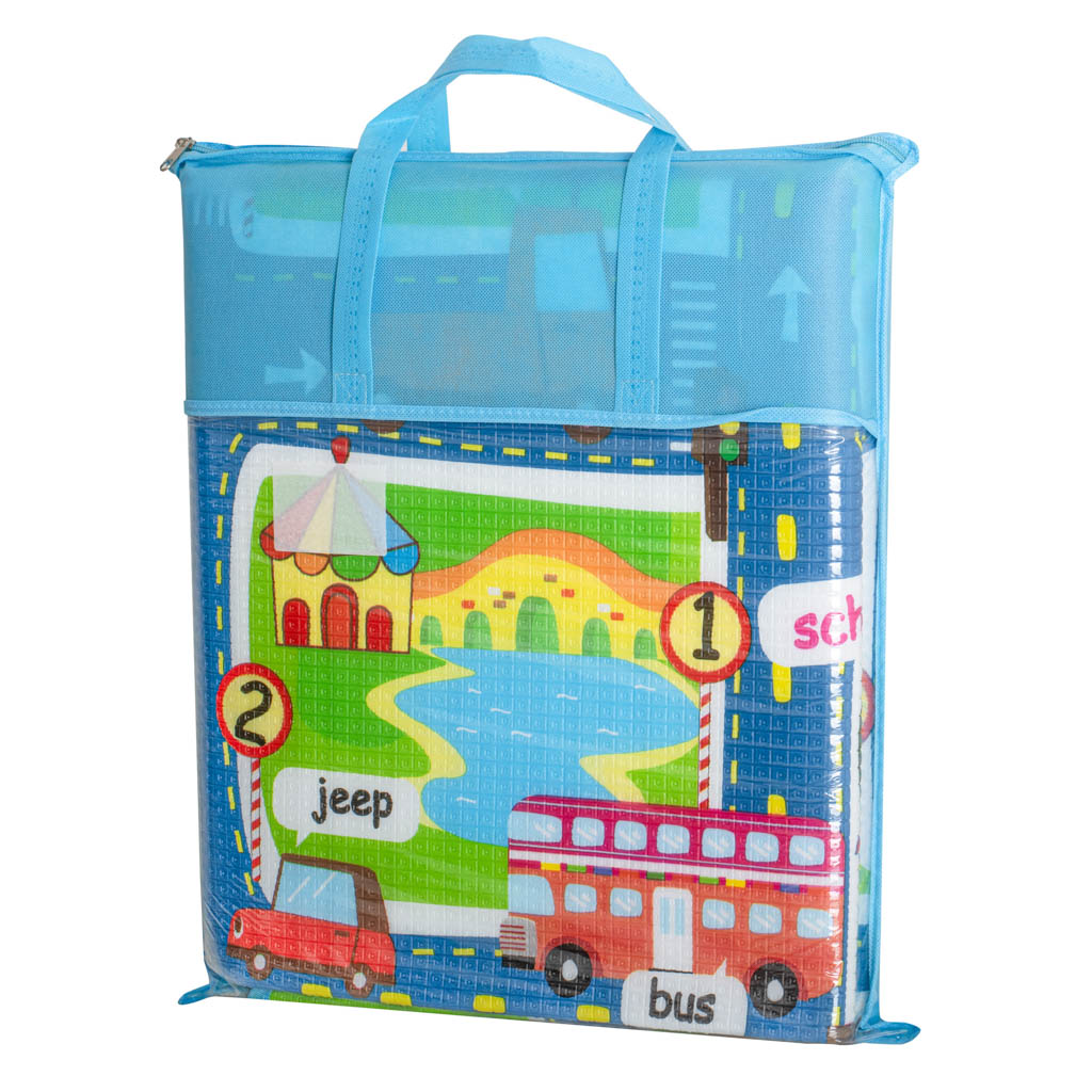 Izglītojošs putuplasta paklājs bērniem ielas 160x130cm