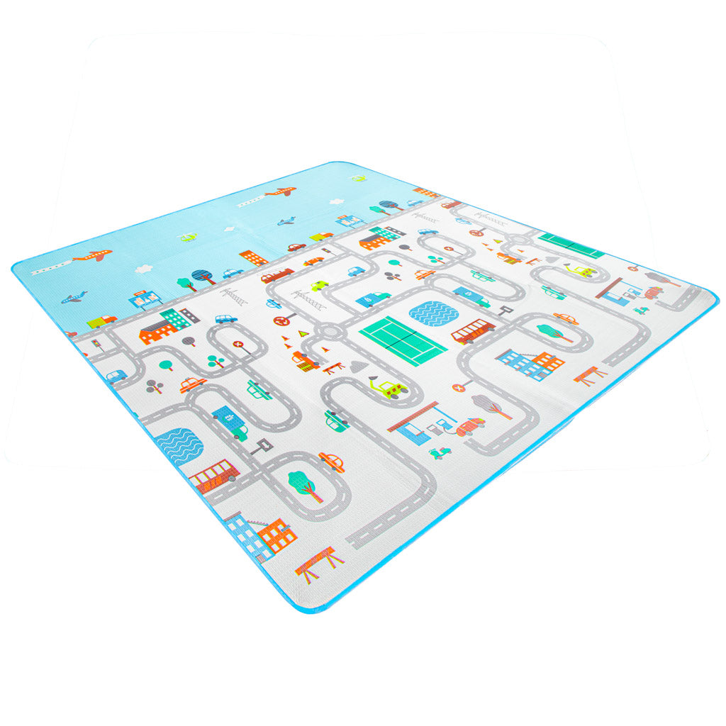 Izglītojošs putuplasta paklājs bērniem ielas 180x200cm