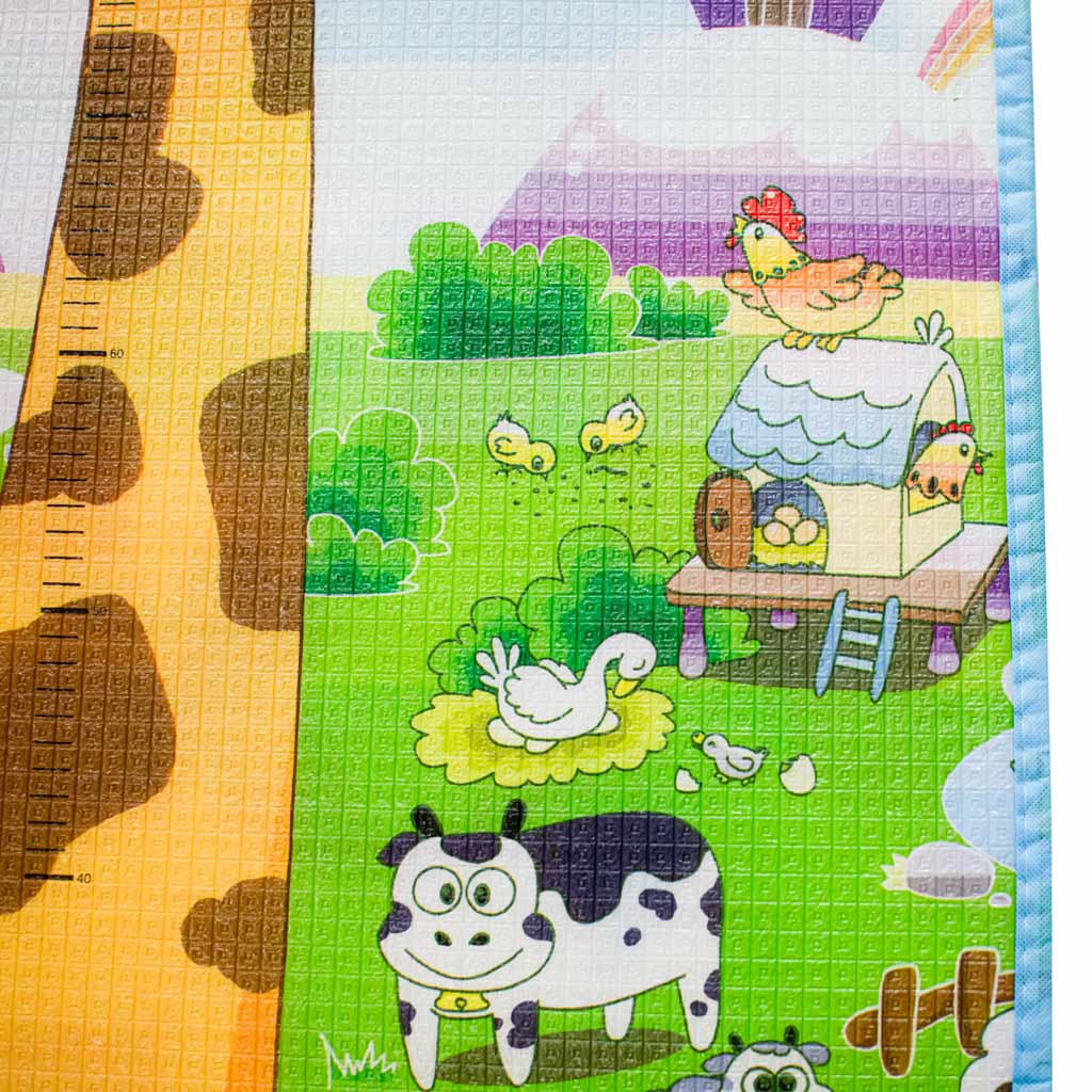 Izglītojošs abpusējs putuplasta paklājs ZOO 200cm x 180cm x 0,5cm