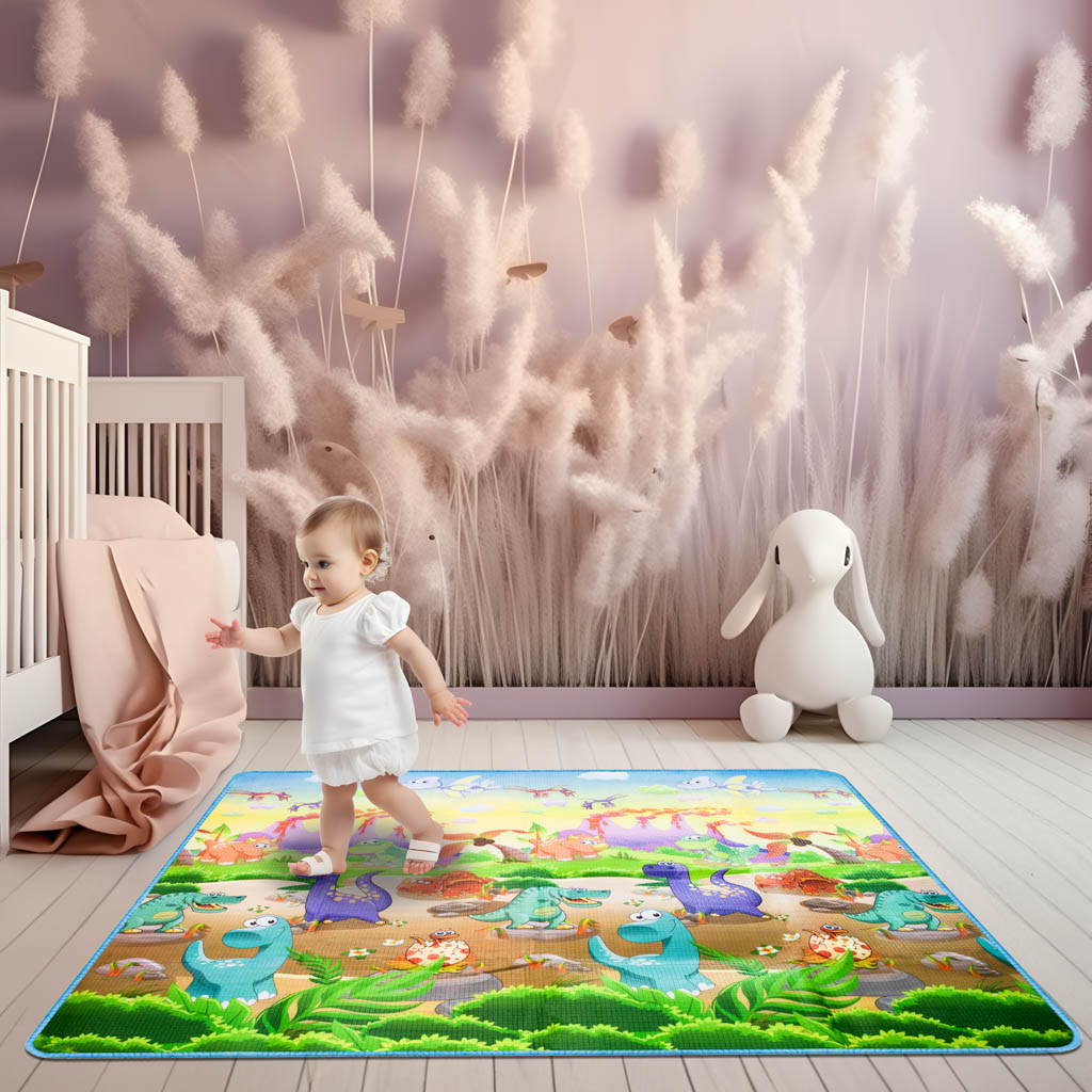 Izglītojošs abpusējs putuplasta paklājs ZOO 200cm x 180cm x 0,5cm