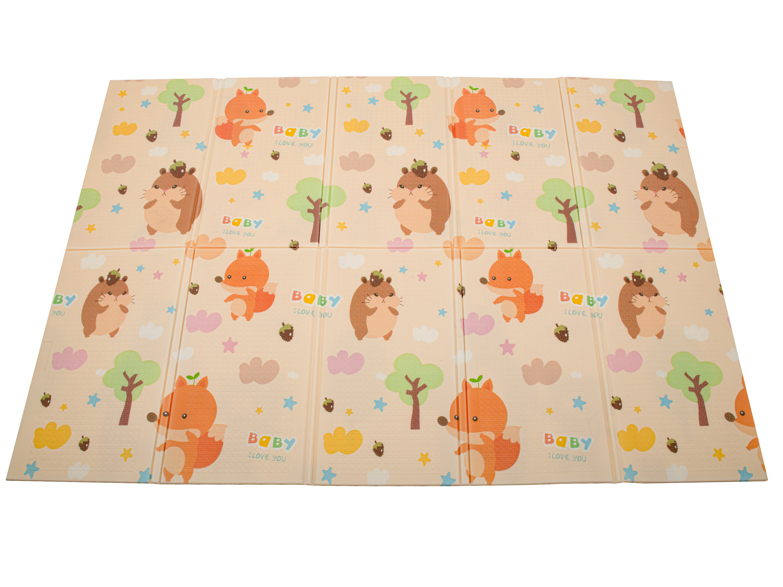 Izglītojošs saliekams abpusējs eža/ lāča 150x195cm izvelkamais porolona paklājs