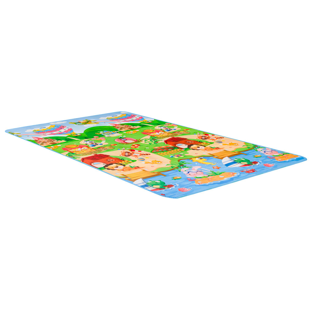 Izglītojošs divpusējs putuplasta rotaļu laukuma paklājs 180x120cm