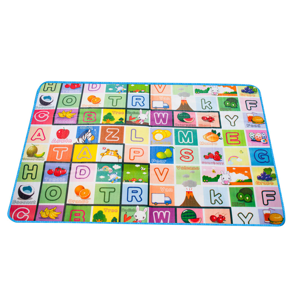 Izglītojošs divpusējs putuplasta rotaļu laukuma paklājs 180x120cm