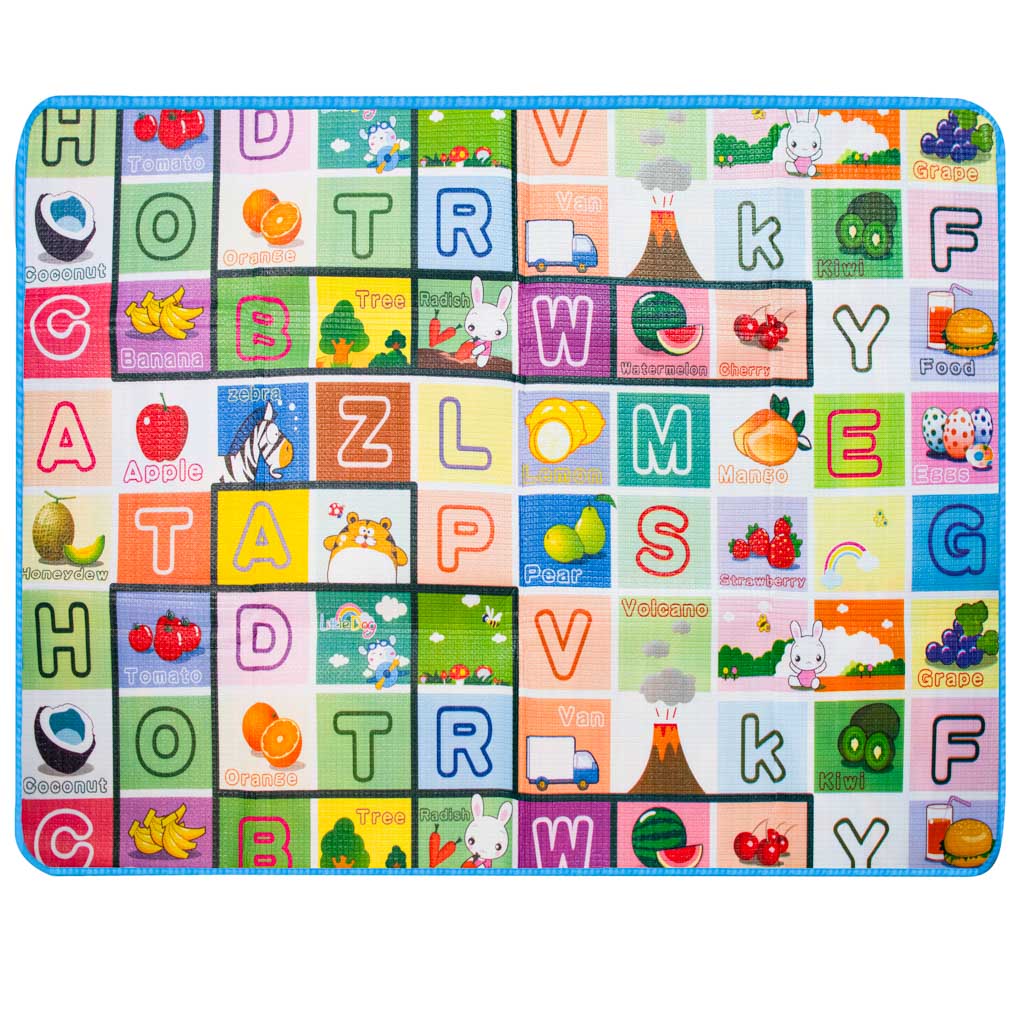 Izglītojošs divpusējs putuplasta rotaļu laukuma paklājs 180x120cm