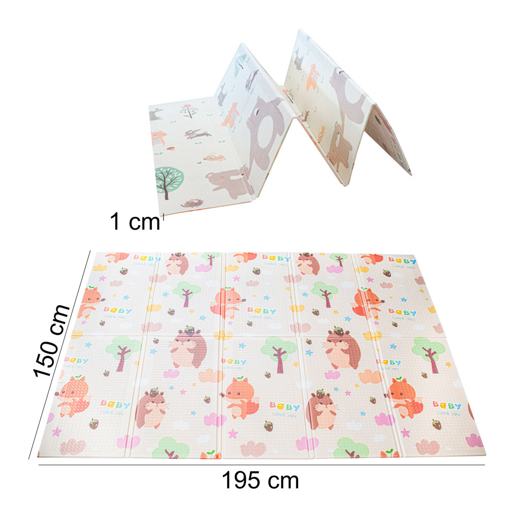 Izglītojošs saliekams abpusējs eža/ lāča 150x195cm izvelkamais porolona paklājs