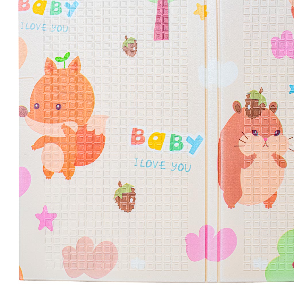 Izglītojošs saliekams abpusējs eža/ lāča 150x195cm izvelkamais porolona paklājs