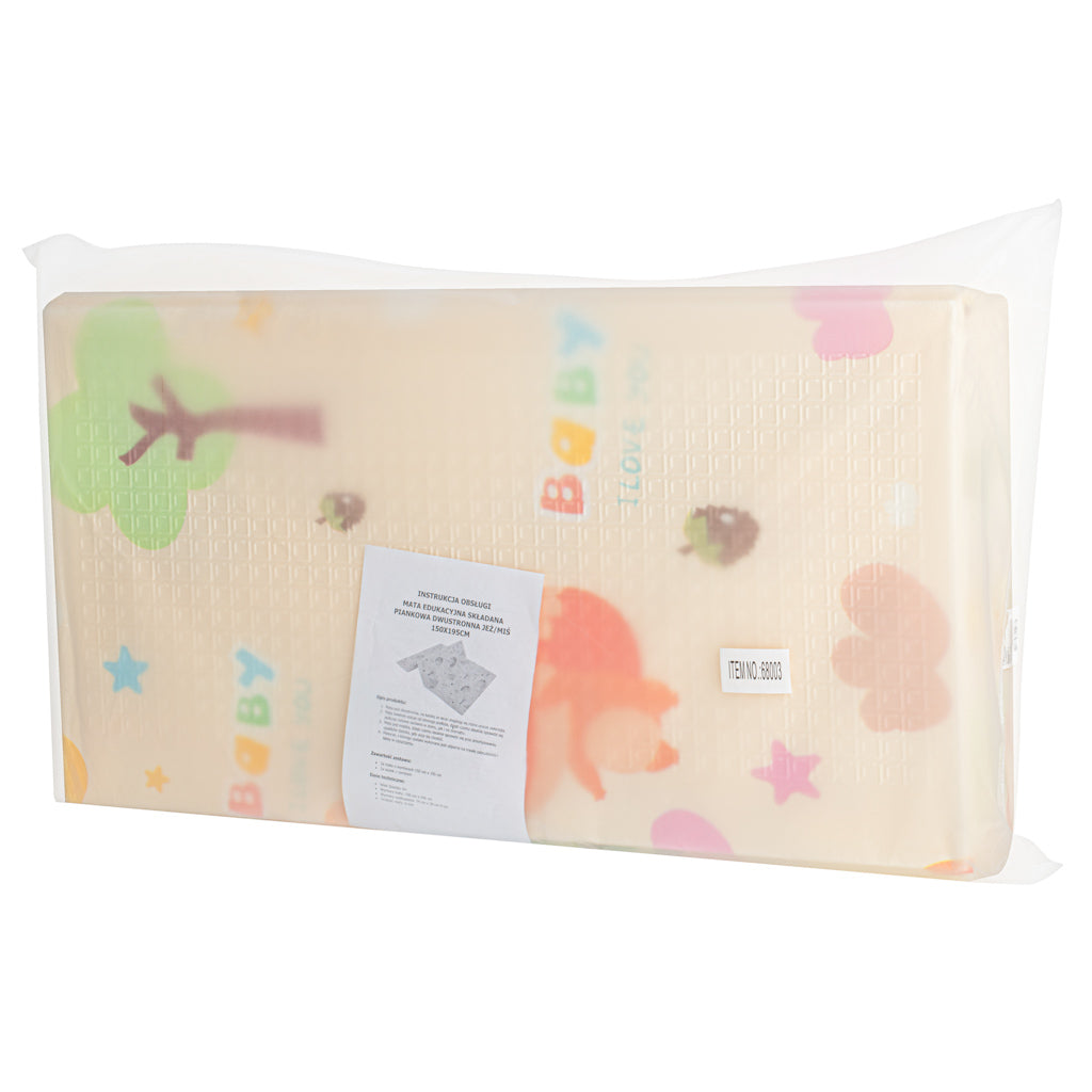 Izglītojošs saliekams abpusējs eža/ lāča 150x195cm izvelkamais porolona paklājs