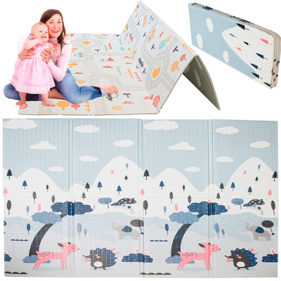 Izglītojošs paklājiņš bērniem iela/mežs 177x158x0.8cm