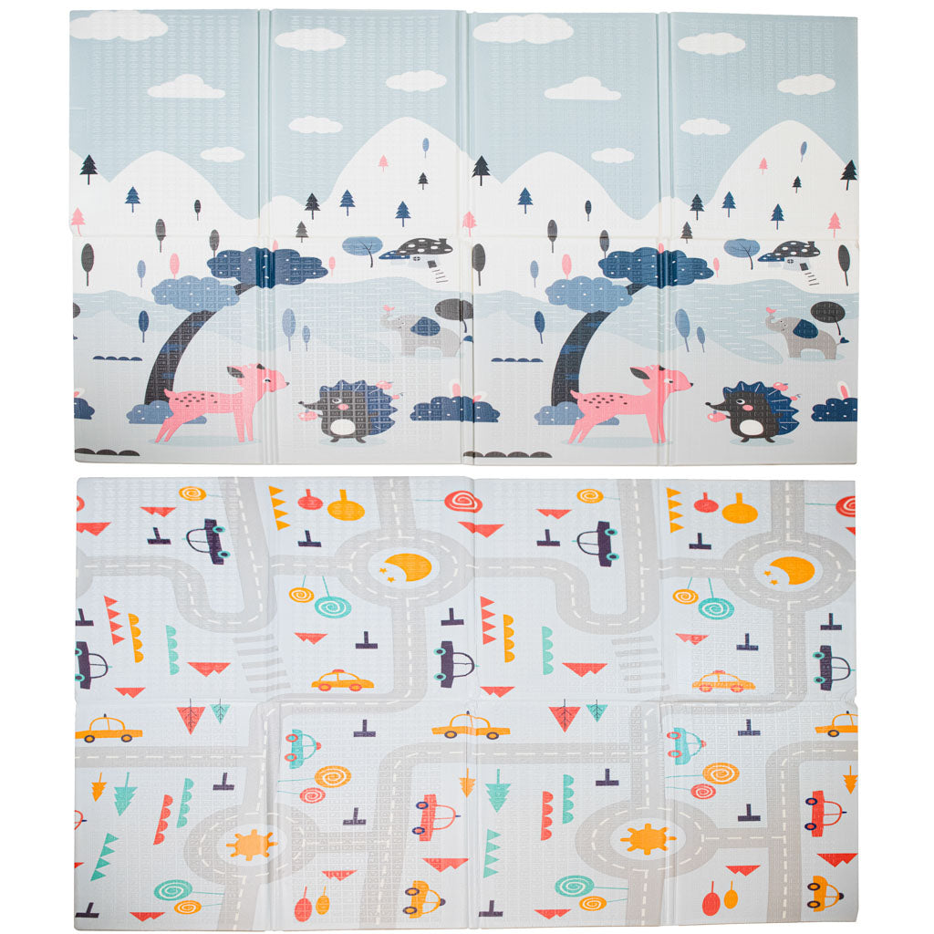 Izglītojošs paklājiņš bērniem iela/mežs 177x158x0.8cm