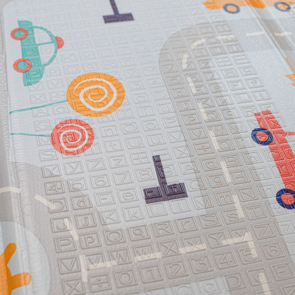 Izglītojošs paklājiņš bērniem iela/mežs 177x158x0.8cm