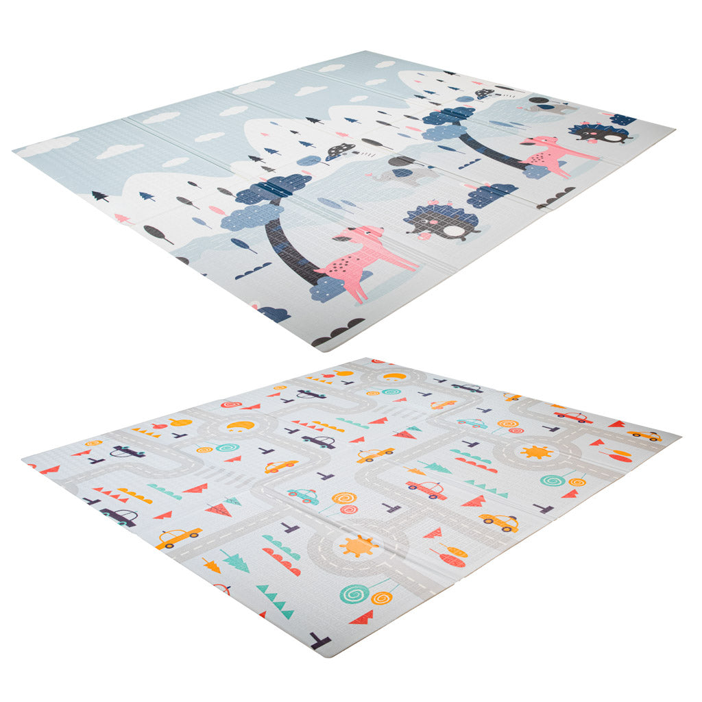 Izglītojošs paklājiņš bērniem iela/mežs 177x158x0.8cm