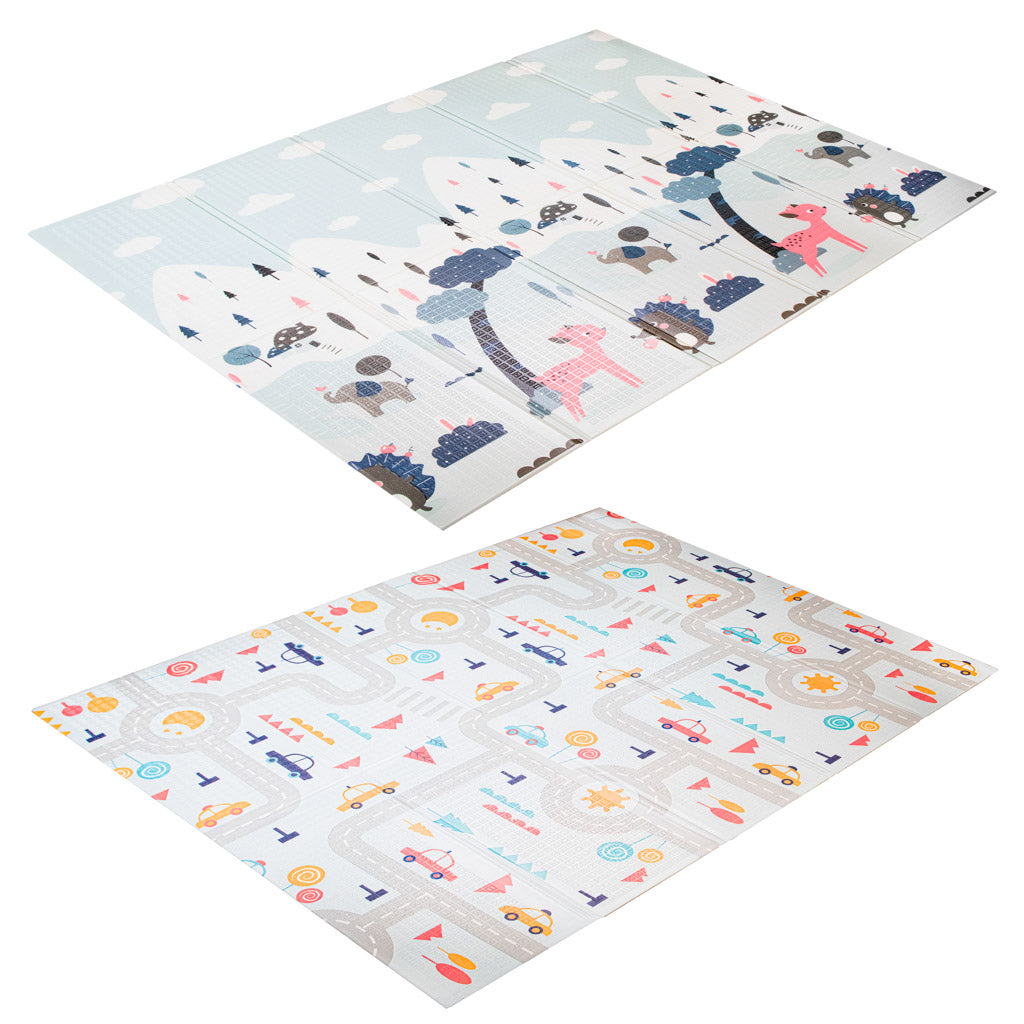 Izglītojošs paklājiņš bērniem iela/mežs 177x198x0.8cm