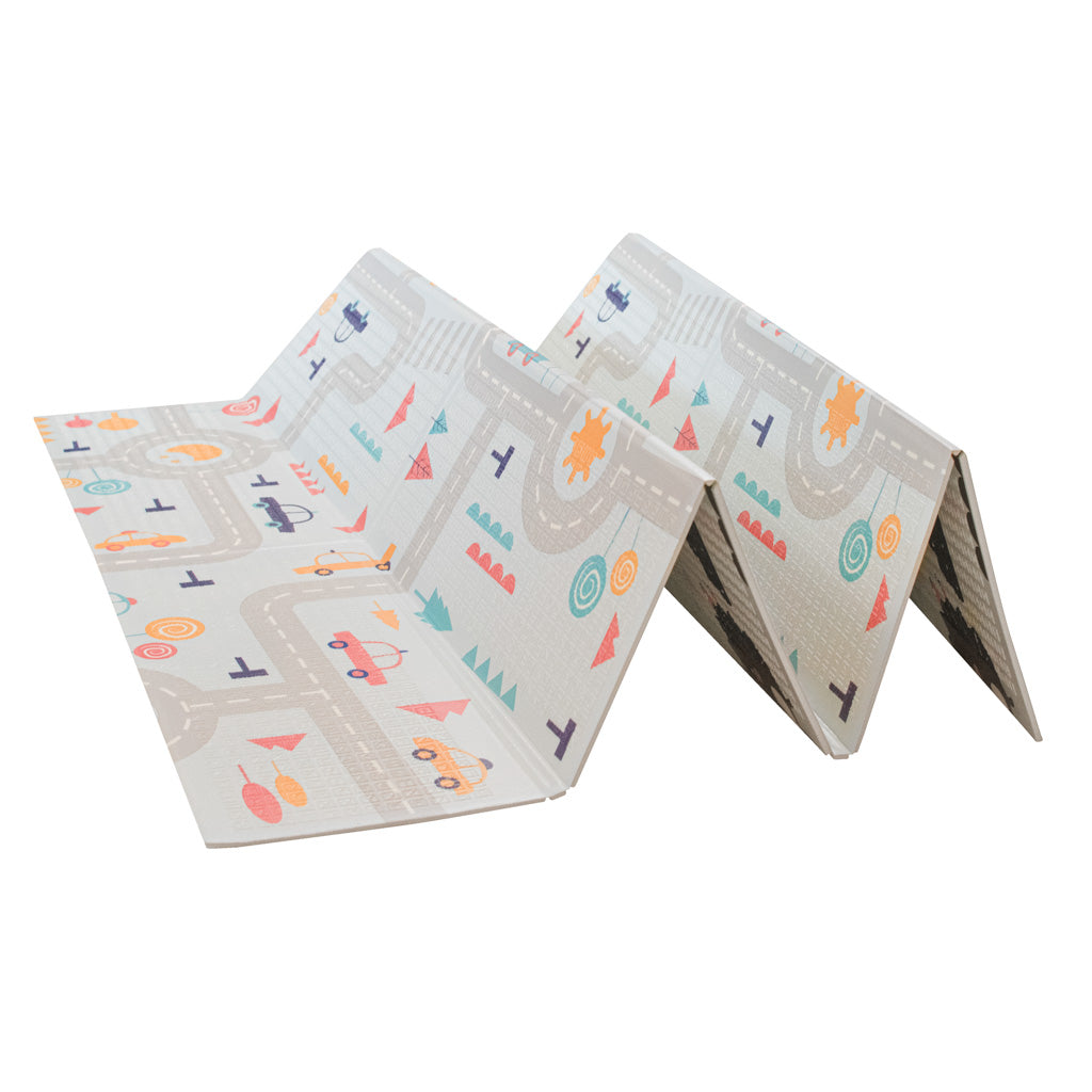 Izglītojošs paklājiņš bērniem iela/mežs 177x198x0.8cm