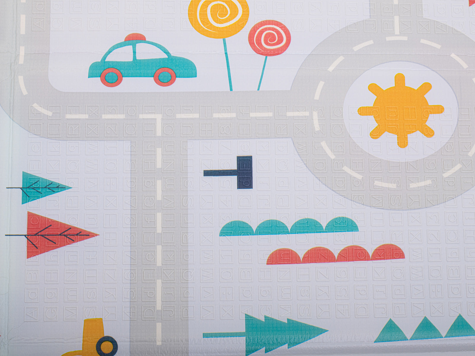 Izglītojošs paklājiņš bērniem iela/mežs 177x198x0.8cm