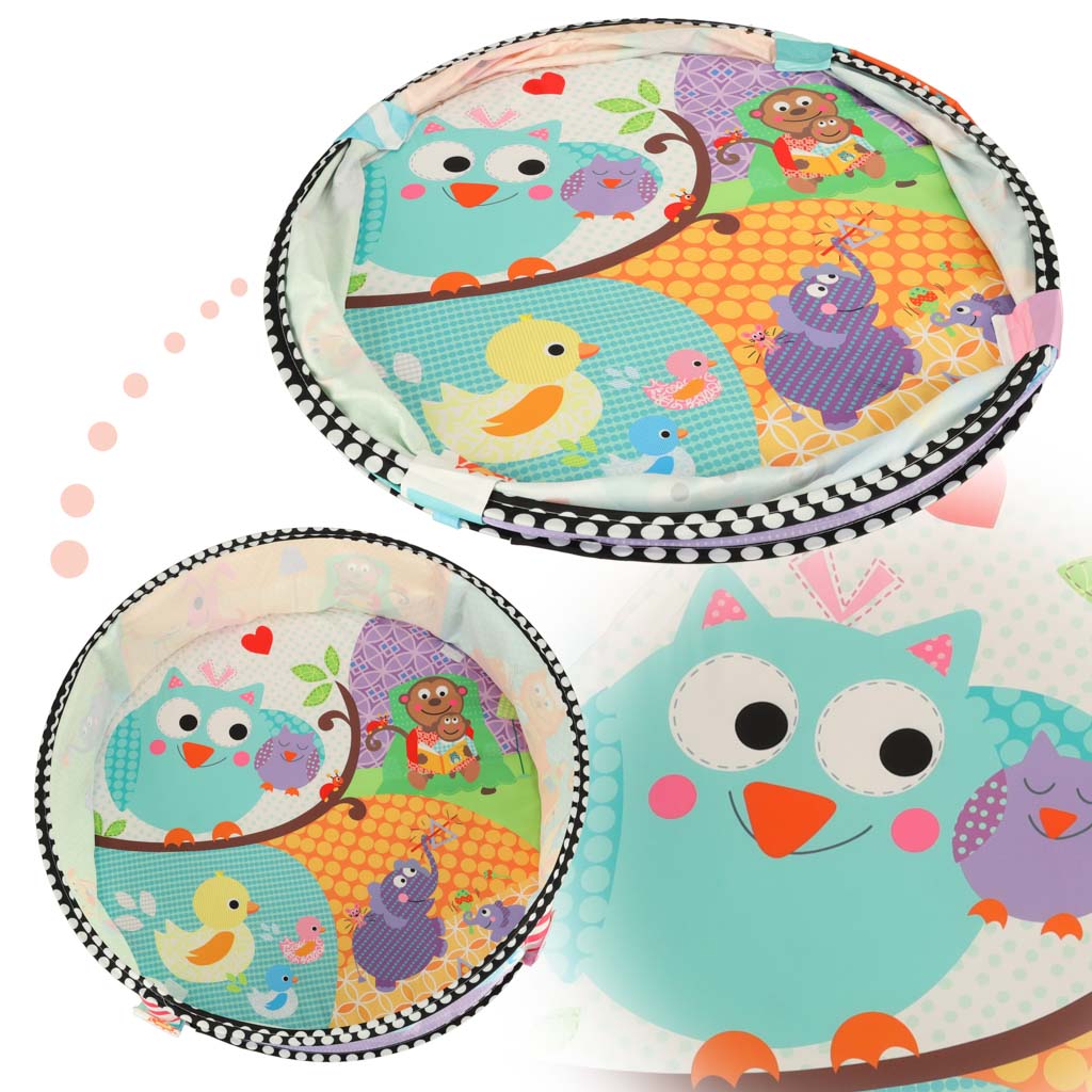 Izglītojošs paklājiņš mazuļiem rotaļu krātiņš grabulīši bumbiņas