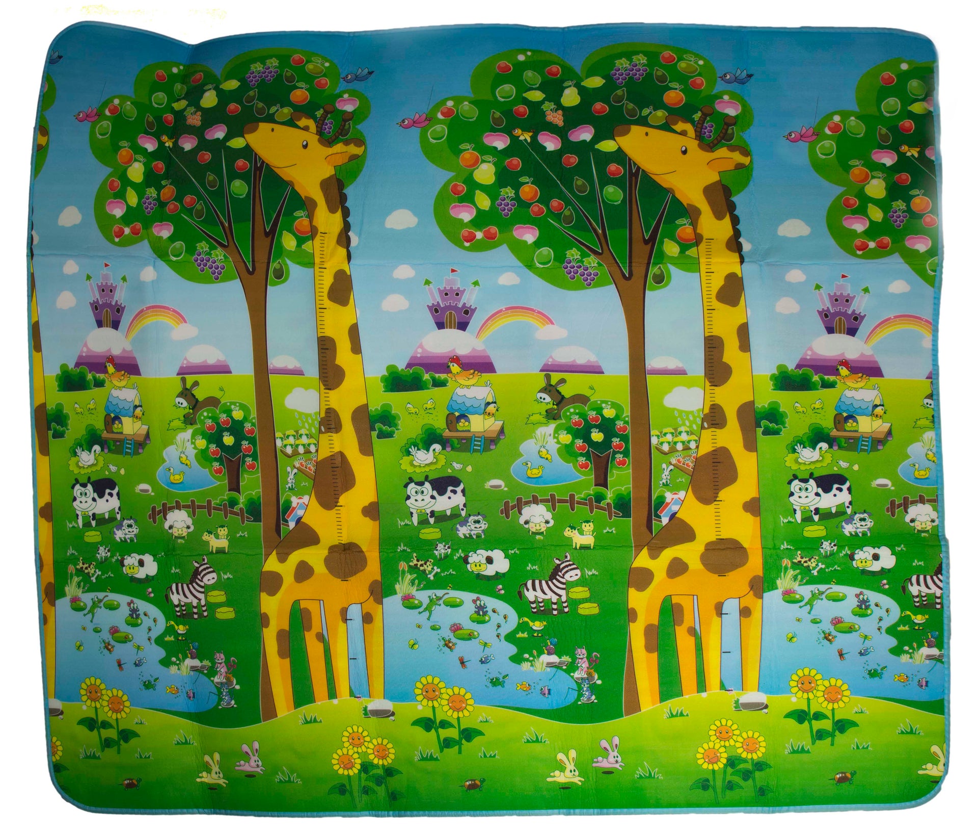 Izglītojošs abpusējs putuplasta paklājs ZOO 200cm x 180cm x 0,5cm